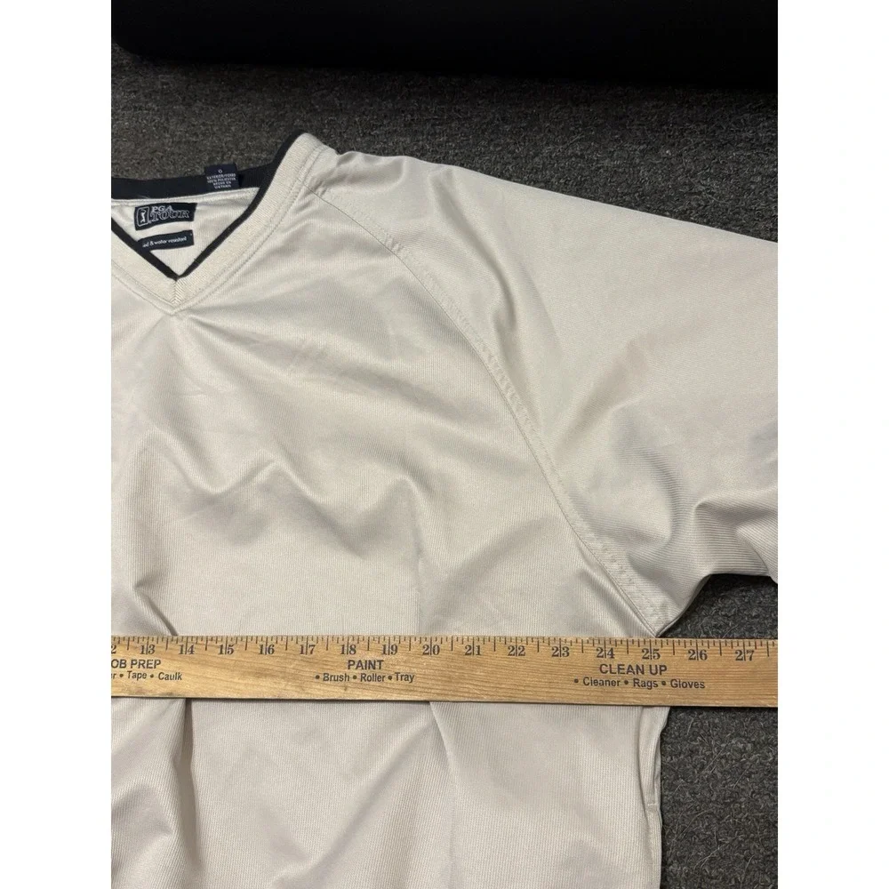 PGA Tour Weather Resistant Men's Large Pullover Sweatshirt Zip Sleeves Beige